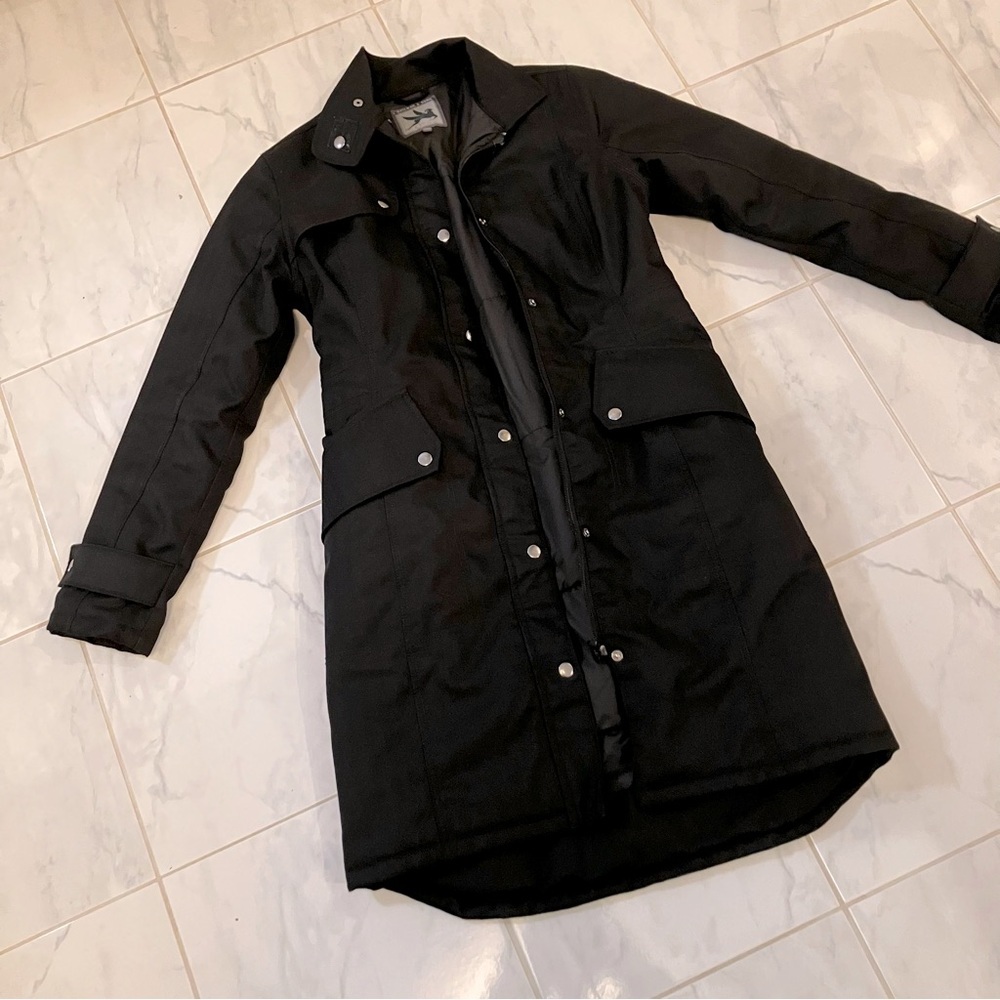 Spiewak and sons 1904 Black long winter Coat / trench.  Zip up.  EUC!